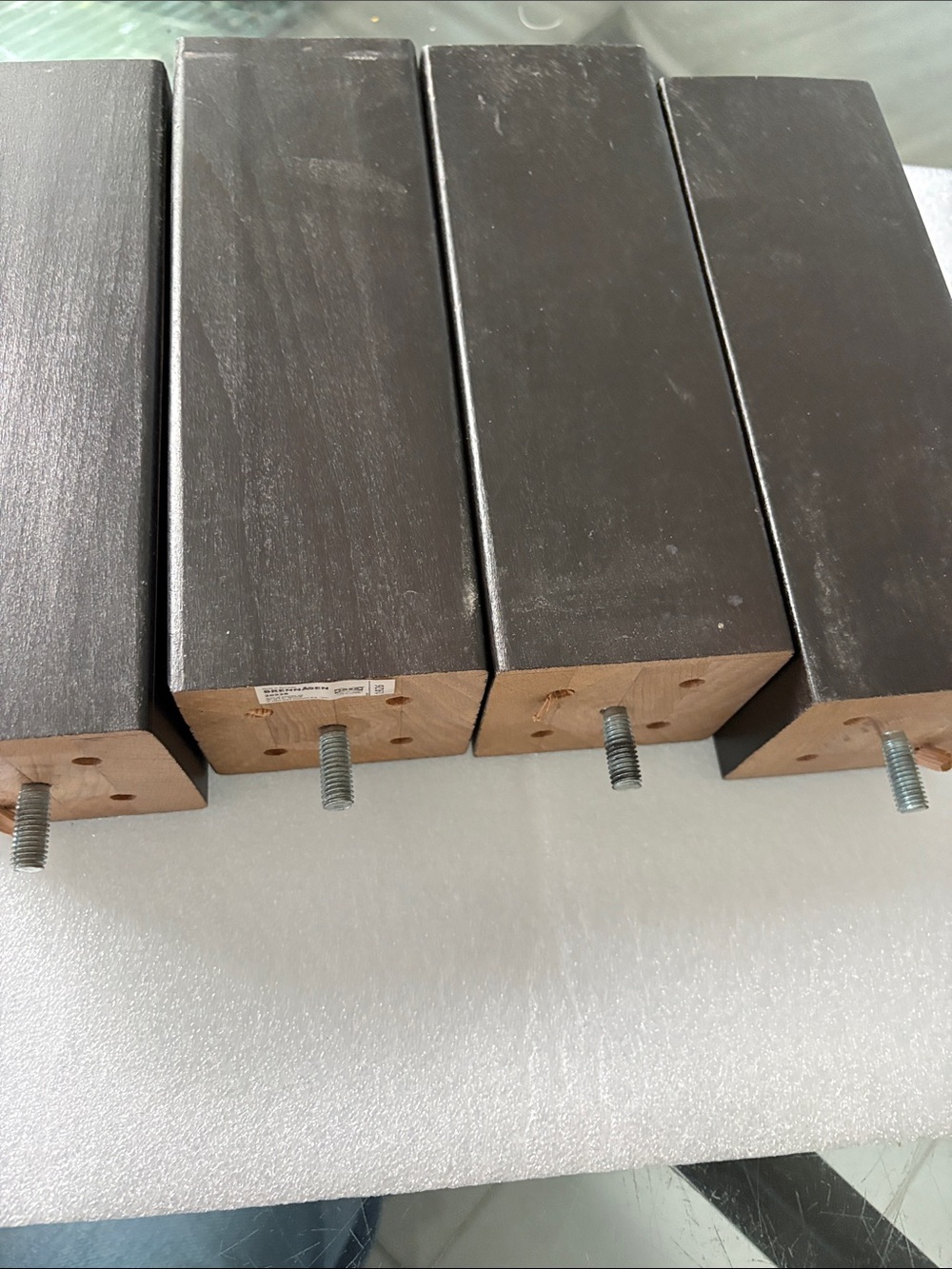 Wooden Sofa/Bed Legs - Dark Brown Set 8 inches